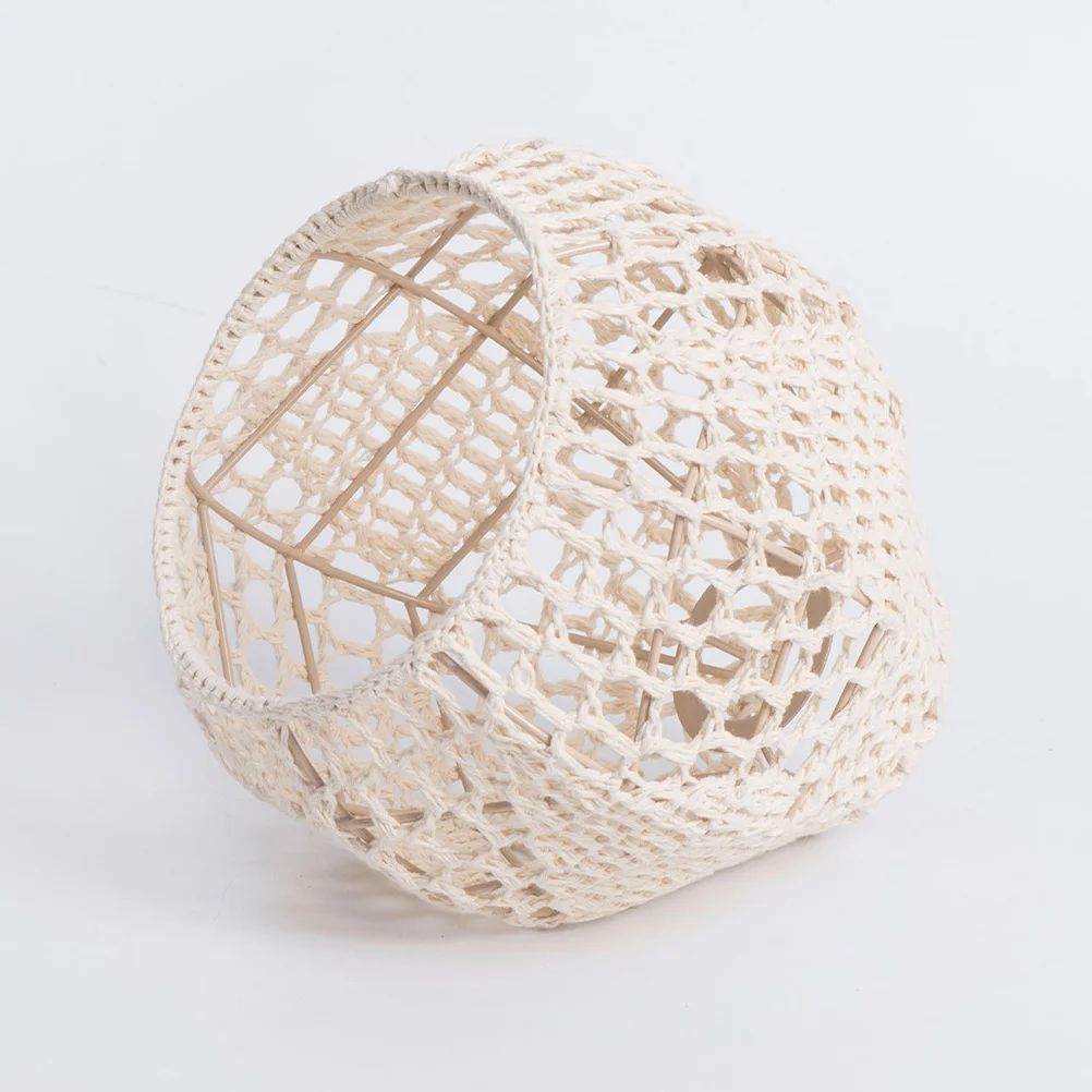 

Bohemian Cotton Rope Rustic Woven Lamp Shade Handcrafted Hanging Ceiling Light Cover Indoor Pendant Lighting Lamp Shade