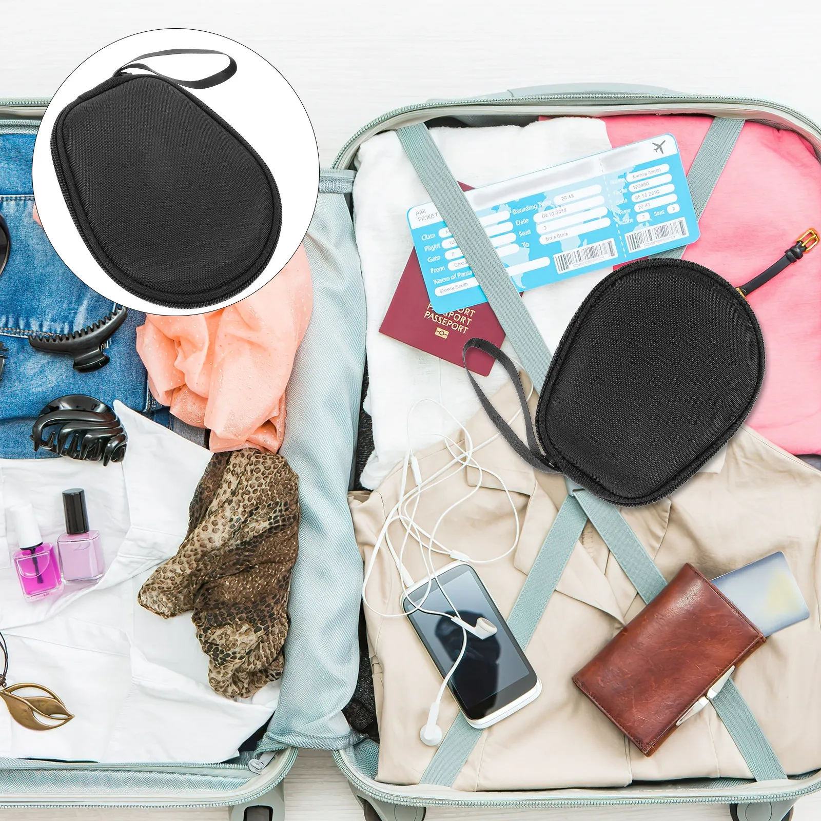 

Защитный чехол для наушников Eva: портативный кейс для хранения мелких устройств, водонепроницаемый, ударопрочный, органайзер для кабелей, компактный дизайн