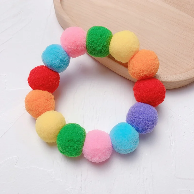 Christmas Cute Dog Cat Plush Ball Necklace Soft Elasticity Collar Pet Neck Accessories Pompom Ball Necklace Gift for Puppy Kitty