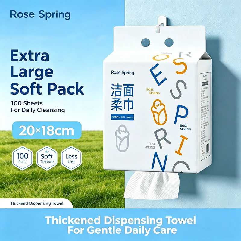100pcs Thickened And Enlarged Hanging Face Towel Disposable Face Towel Extractable Makeup Remover Soft Towel Wiping Face Towel