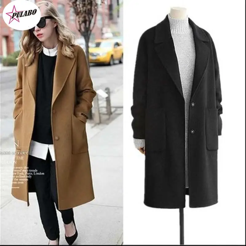 

PULABO Women Woolen Coats Female Winter Jackets Elegant Wool Blends Coat Ladies Purple Windbreaker Outwear y2k