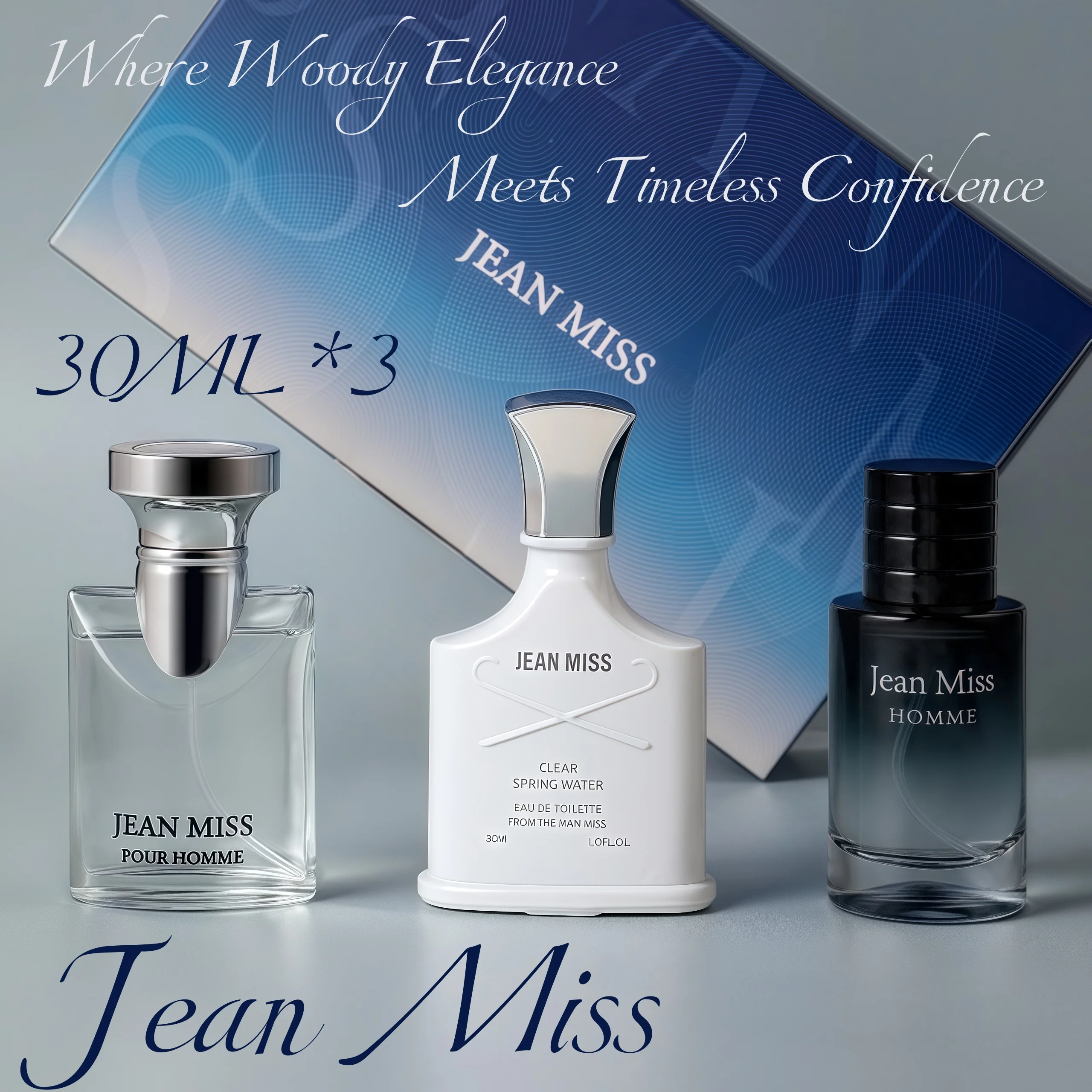 

90ml Men's 3-Piece Cologne Set - Luxury Lasting Fragrance Gift Box