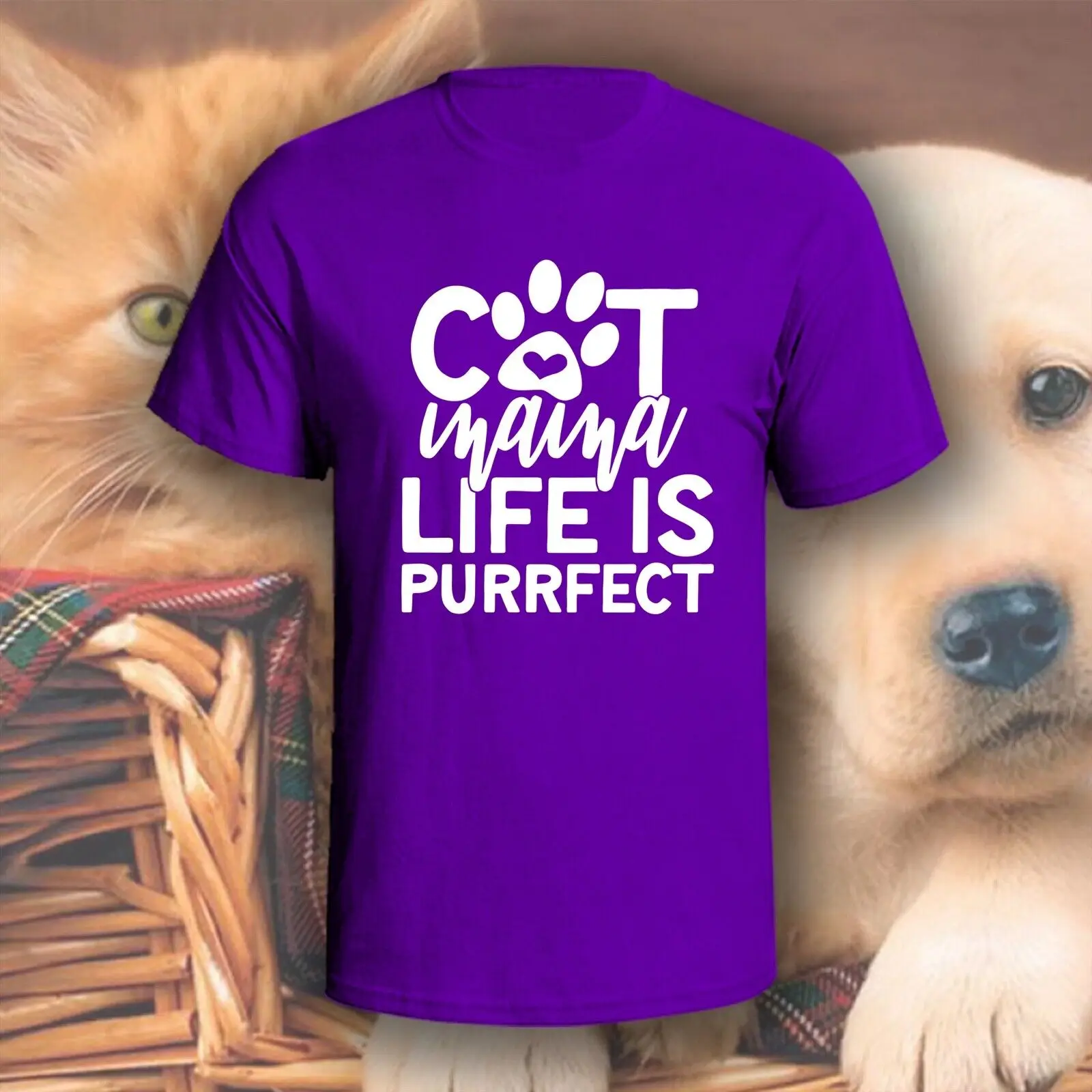 Cat Mama Life Is Purrfect T-Shirt | Pick Your Color! | Dog/Cat Mom