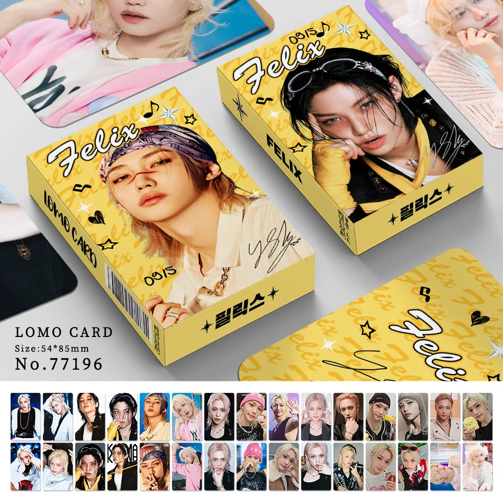 Stray Kids 30 Uds KPOP nuevo álbum KARMA Hwang Hyun Jin álbum Personal Idol Fan colección láser foto pegatinas LOMO tarjeta regalos