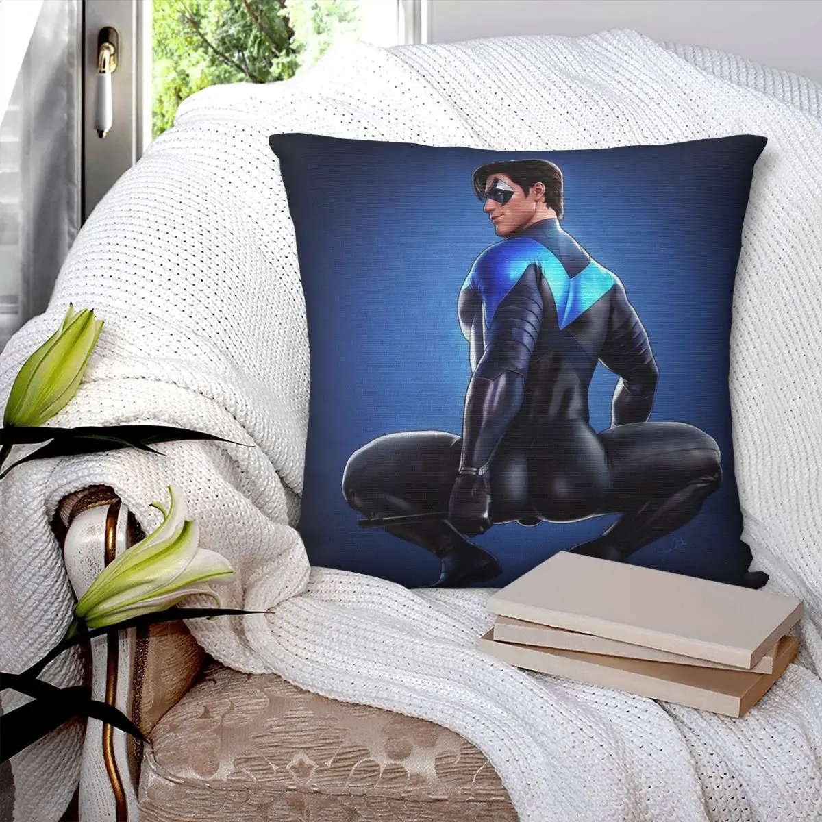 Nightwing Dick Grayson Pillowcase Polyester Linen Velvet Pattern Zip Decor Pillow Case Home Cushion Cover Wholesale view 3