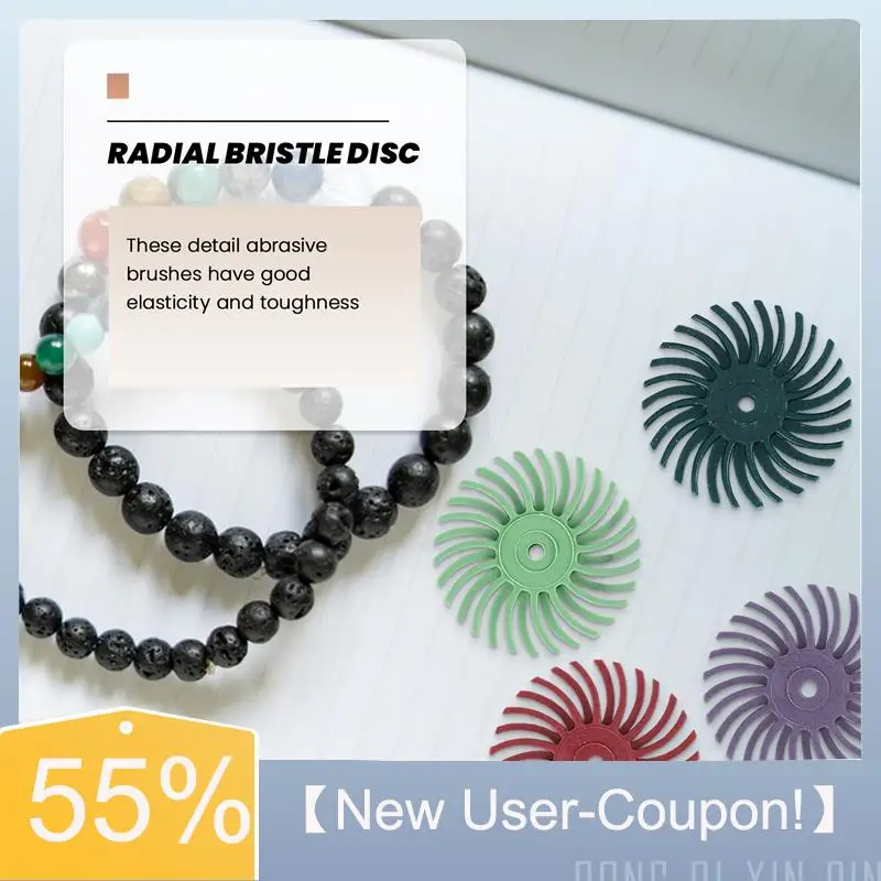 

【 Быстрая доставка】64 шт., 1-дюймовый комплект дисков с радиальной щетиной, абразивная щетка, 3 и 2,35 мм, хвостовик, полировальное колесо для вращающегося инструмента Acc