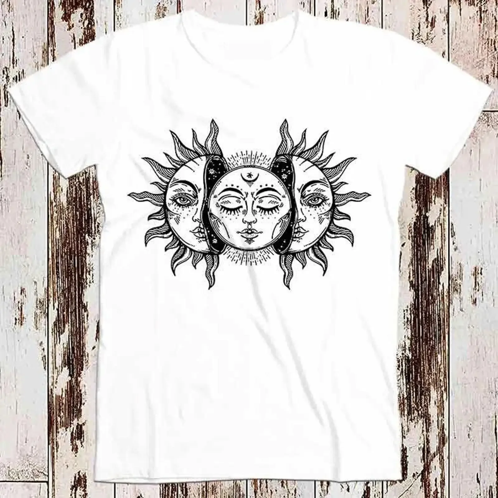 T Shirt Sonnenfinsternis Sonne amp Mond Küsse Zen Yoga bestes Geschenk Planet Universum 8668 vintage Washed Soft homme