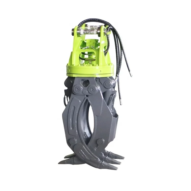

Small Log Grapple Excavator Attachment Rotating Wood Stone Grapple With Core Motor Engine Pump Gear Components