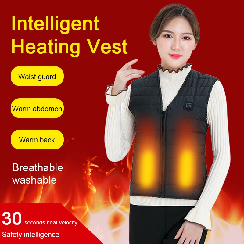 Aiweti Men winter USB Electric Heating Vest Jacket Clothing Skiing Winter Warm Heated Pad Winter USB interface warm vest