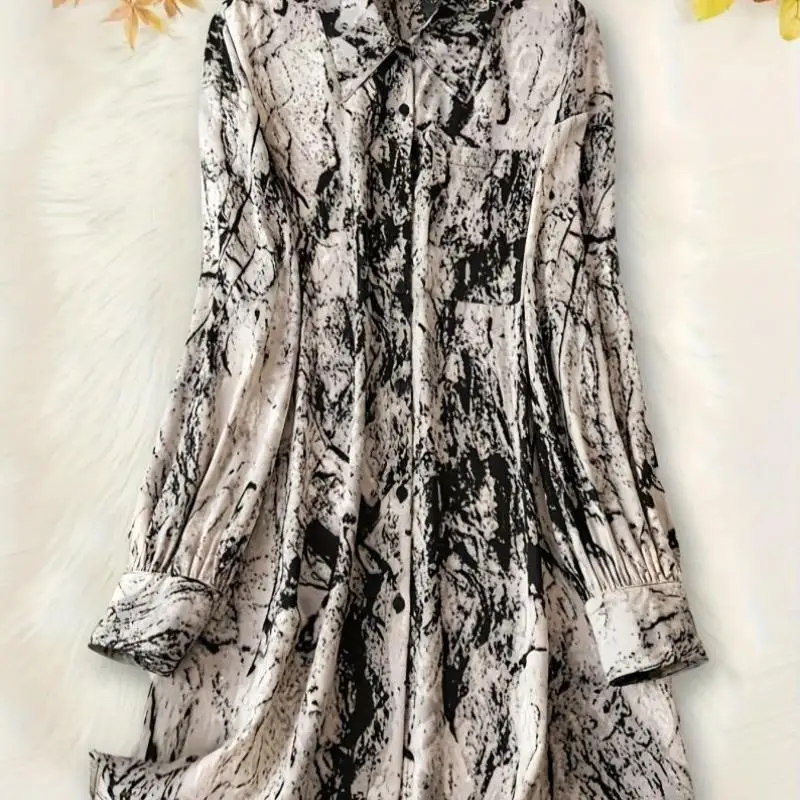 

Ele Long Sve irt 2025 Новая трансграничная женская блузка средней длины Thiened Princ Sve больших размеров