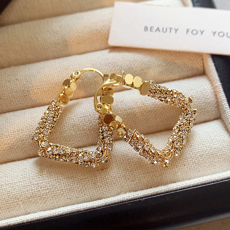 Geometric Irregular Micro Set Zircon Metal Earrings Luxury Ear Accessories for Women in 2025 Fashion Jewelry Wedding Gifts