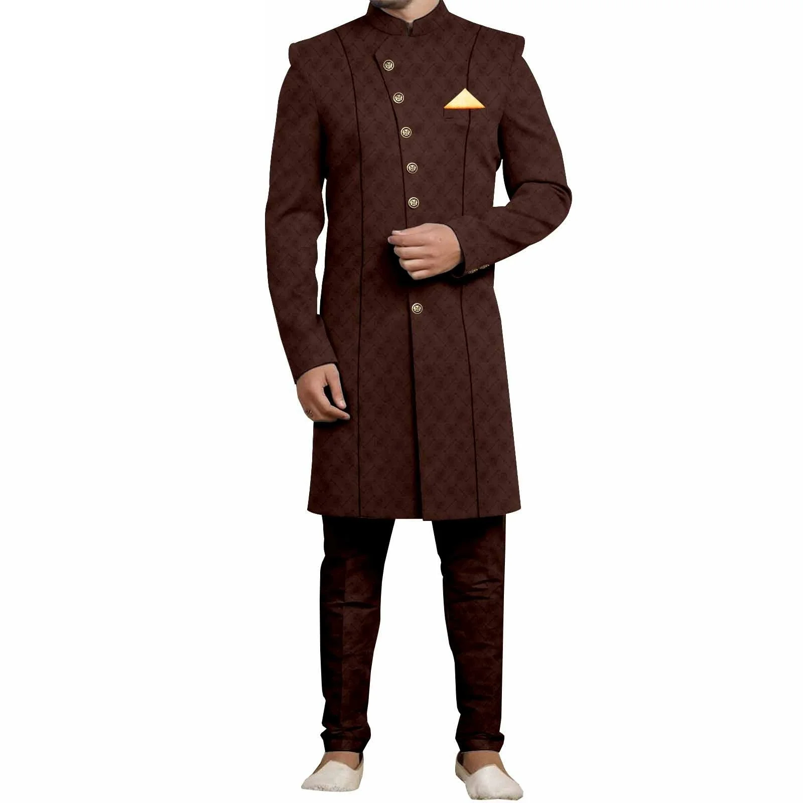 بدلة عمل رجالية بقصة ضيقة سترات وبنطلون واحد الصدر مكون من قطعتين ملابس أفريقية ملابس زفاف مسائية