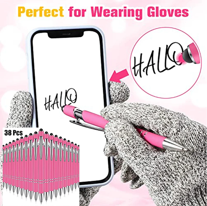 38-penne-a-sfera-2-in-1-rose-con-stilo-in-metallo-soft-touch-per-touchscreen