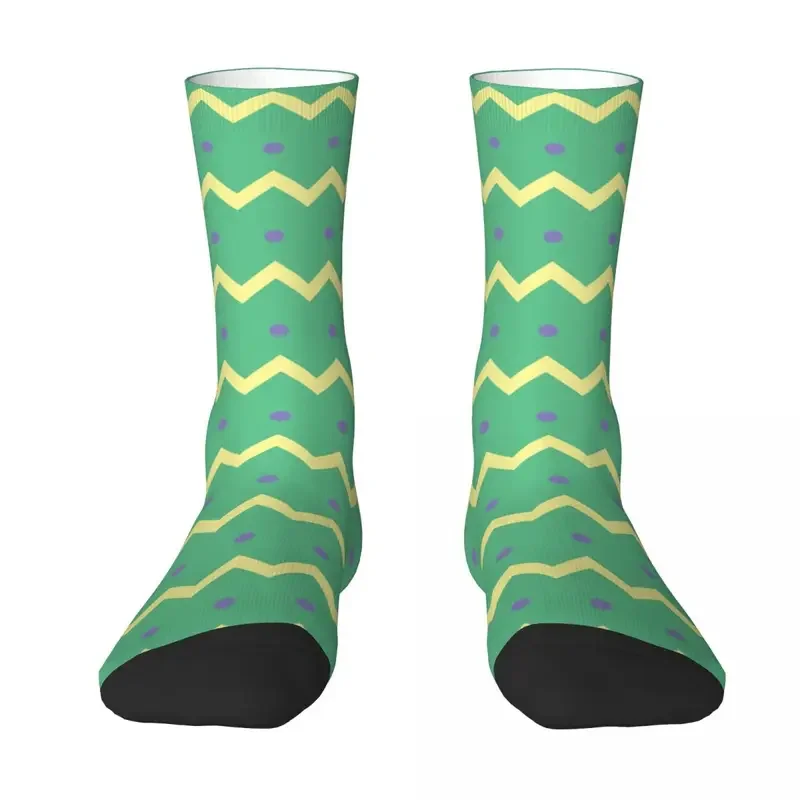 Zigzag Chevron dots pattern pastel socks trendy stockings Unisex men medium soft outdoor sports socks non skid socks