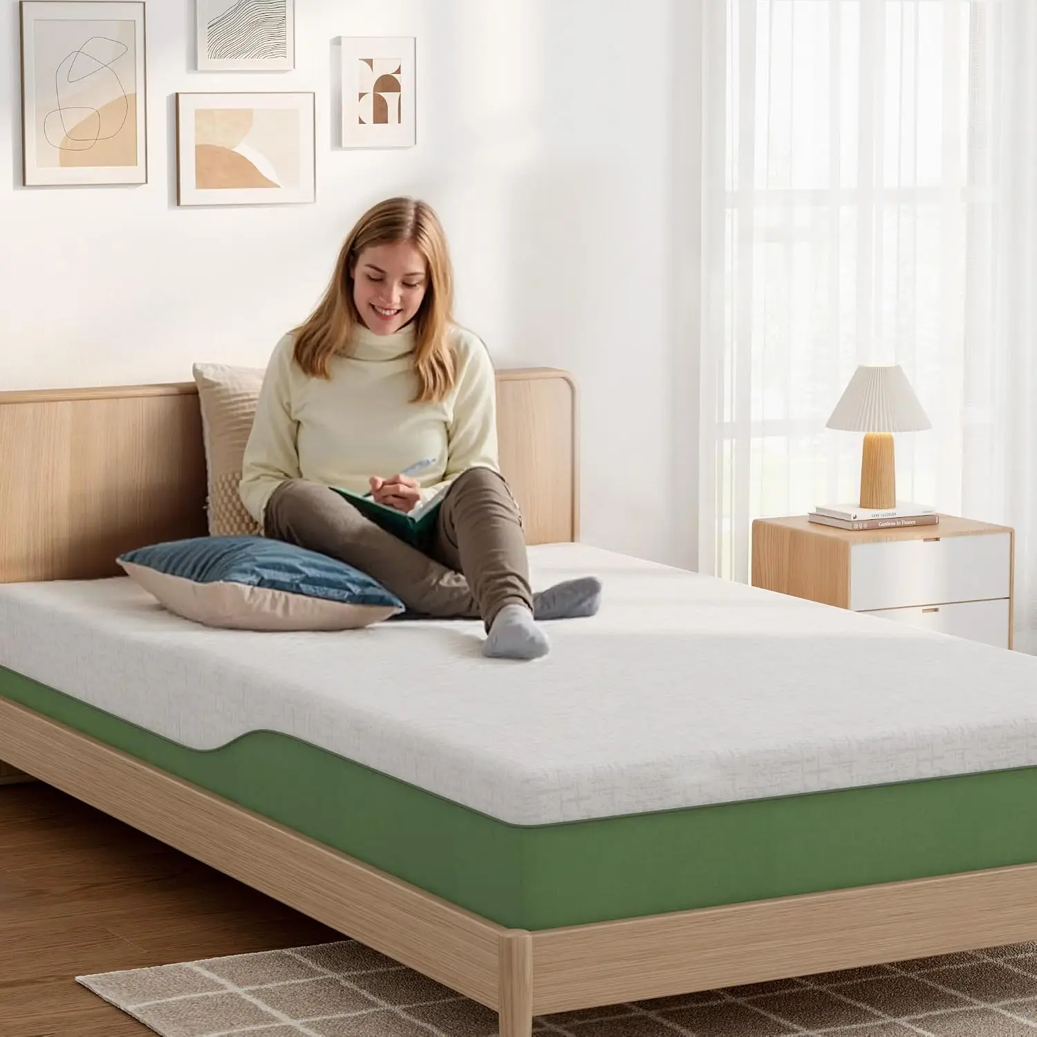 10 Inch Gel Memory Foam Mattress Twin Size, Mattress for Dorms, Daybeds, Living Room, Guest Rooms, Medium, Removable Washable