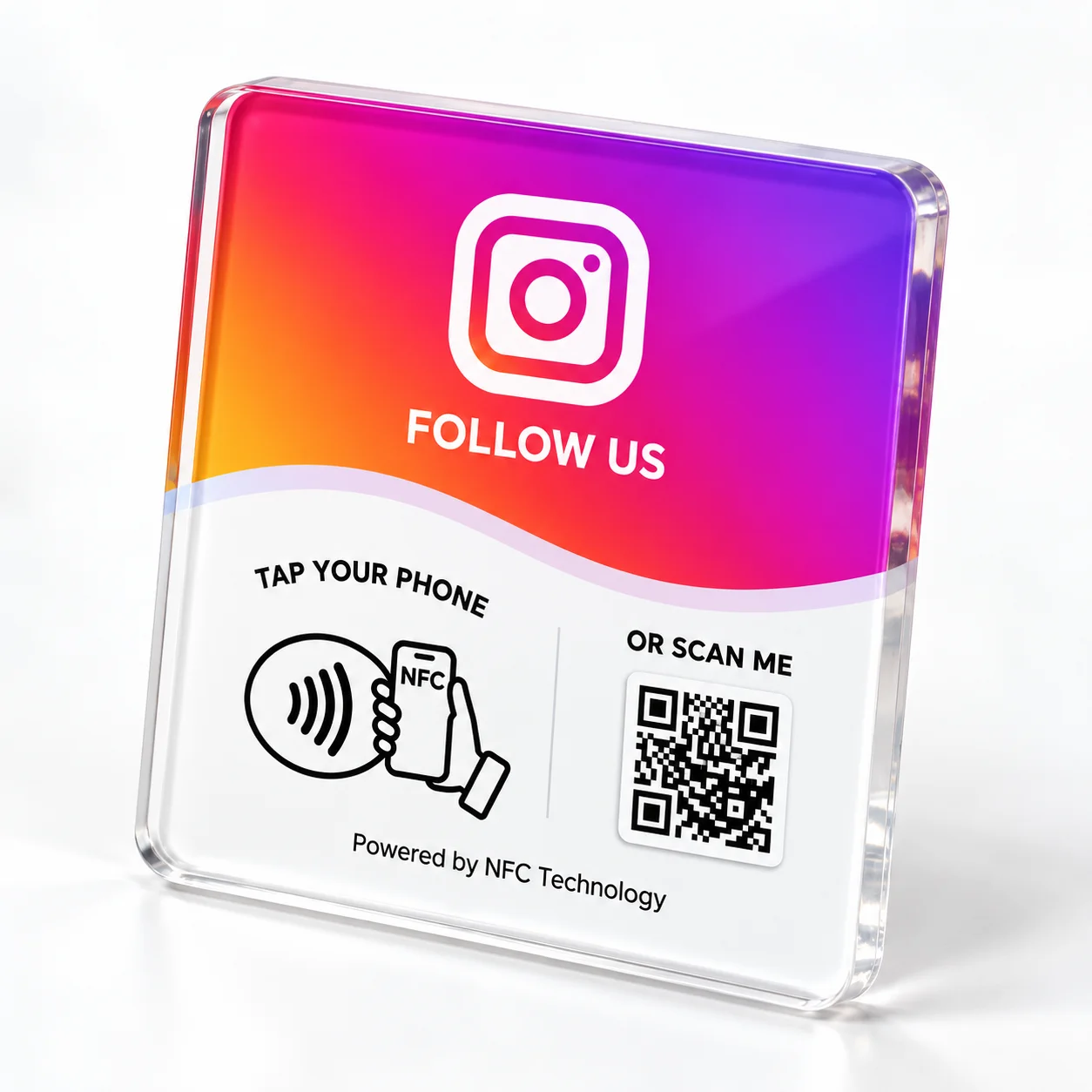 NFC 215 square programmable for Google Review Card NFC Station Table 13.56Mhz QR code editable Standing Card
