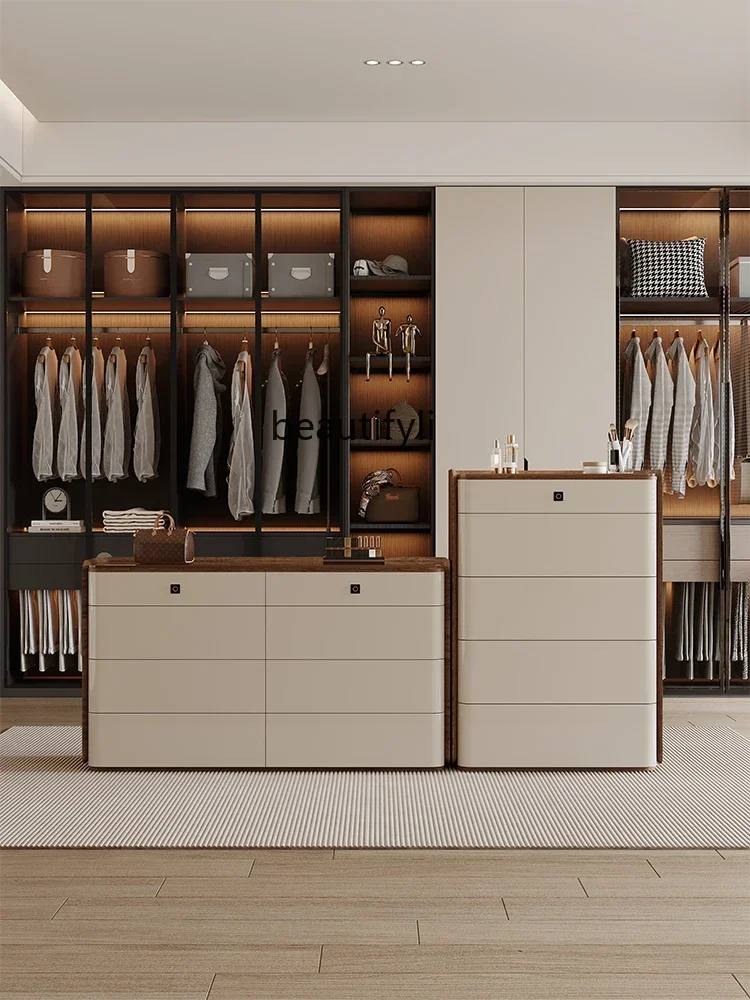 

ss K178ss 25 Italian bedroom eight-bucket cabinet, jewelry box, fingerprint lock, master bedroom bedside storage cabinet