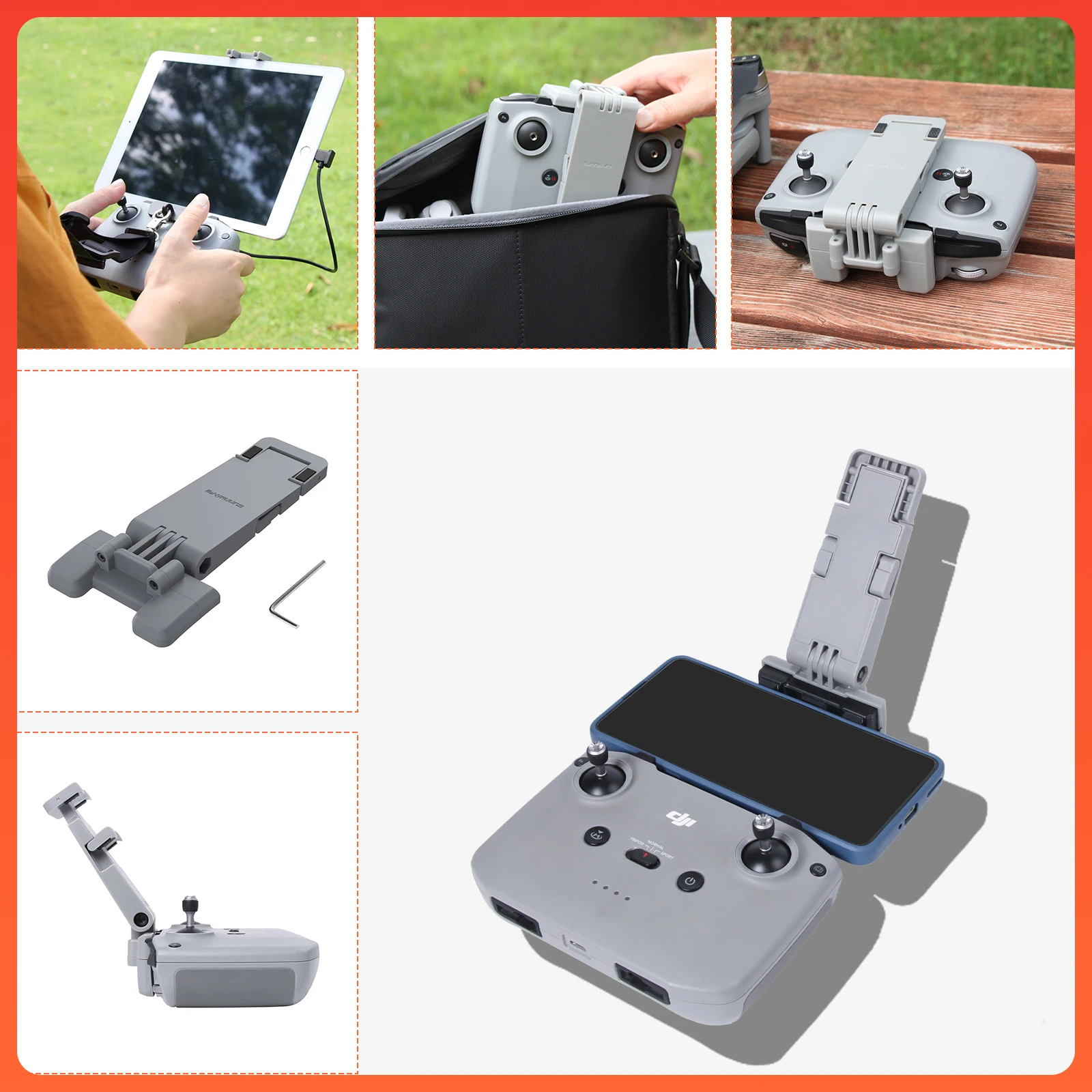 Có Thể Gấp Lại Được Mở Rộng Chân Đế Cho DJI Mavic Air 2/ 2S Mini 2 RC-N1 Điều Khiển Từ Xa Máy Tính Bảng Điện Thoại IPAD giá Đỡ Máy Bay Không Người Lái Phụ Kiện
