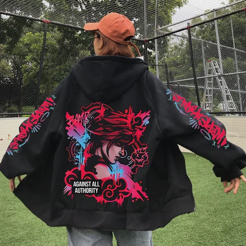 Imagen 2 del producto 2025 Anime Arcane Vander Sudadera con capucha con cremallera Harajuku Jersey Tops Sudaderas casuales sueltas de manga larga