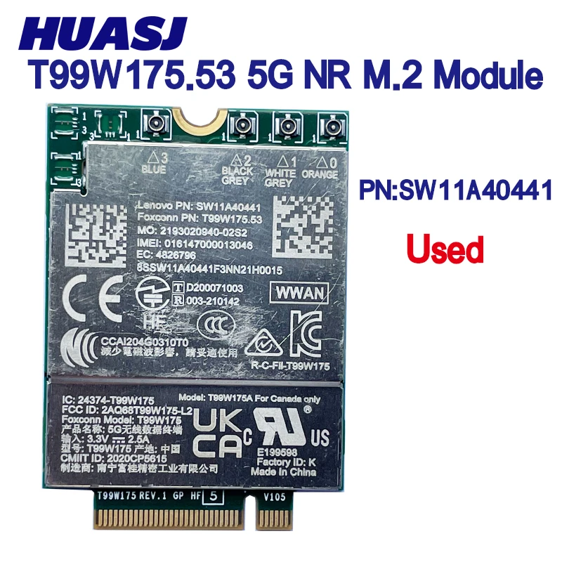جديد T99W175 T99W175.04 5G NR M.2 5G بطاقة FRU 5W10V25777 X55 5G وحدة لأجهزة الكمبيوتر المحمول ThinkPad X1 Nano Gen1