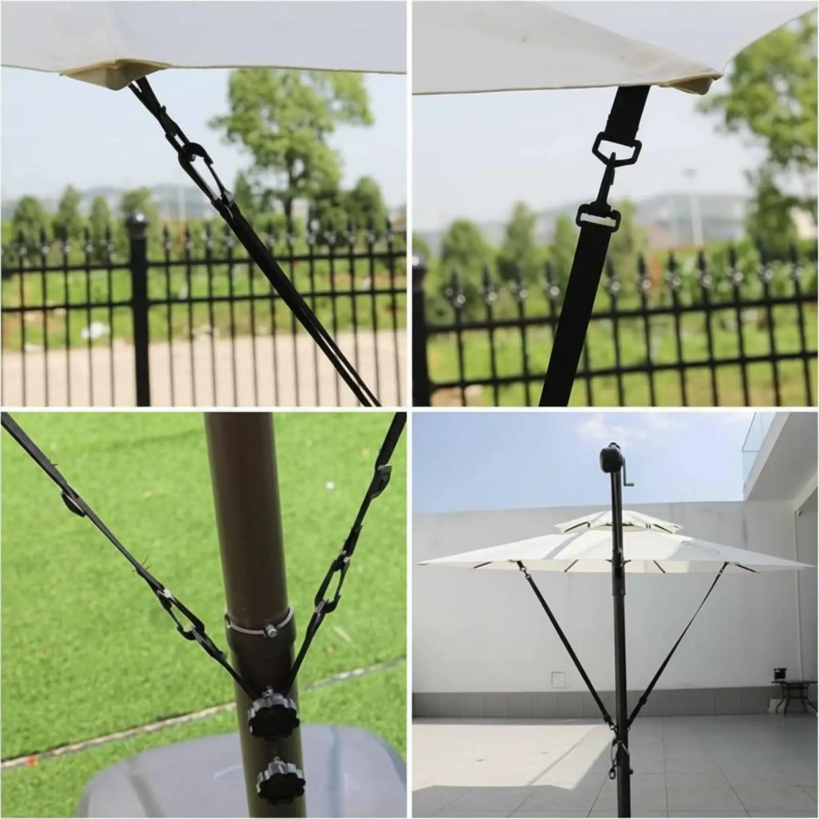 Outdoor Canopy Fastener Adjustable Parasol Fixing Strap Set Wind Resistant Umbrella Tie for Patio Garden Use