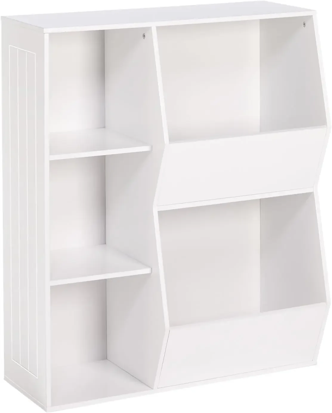 White 3-Cubby, 2-Veggie Bin Kids Floor Storage Cabinet