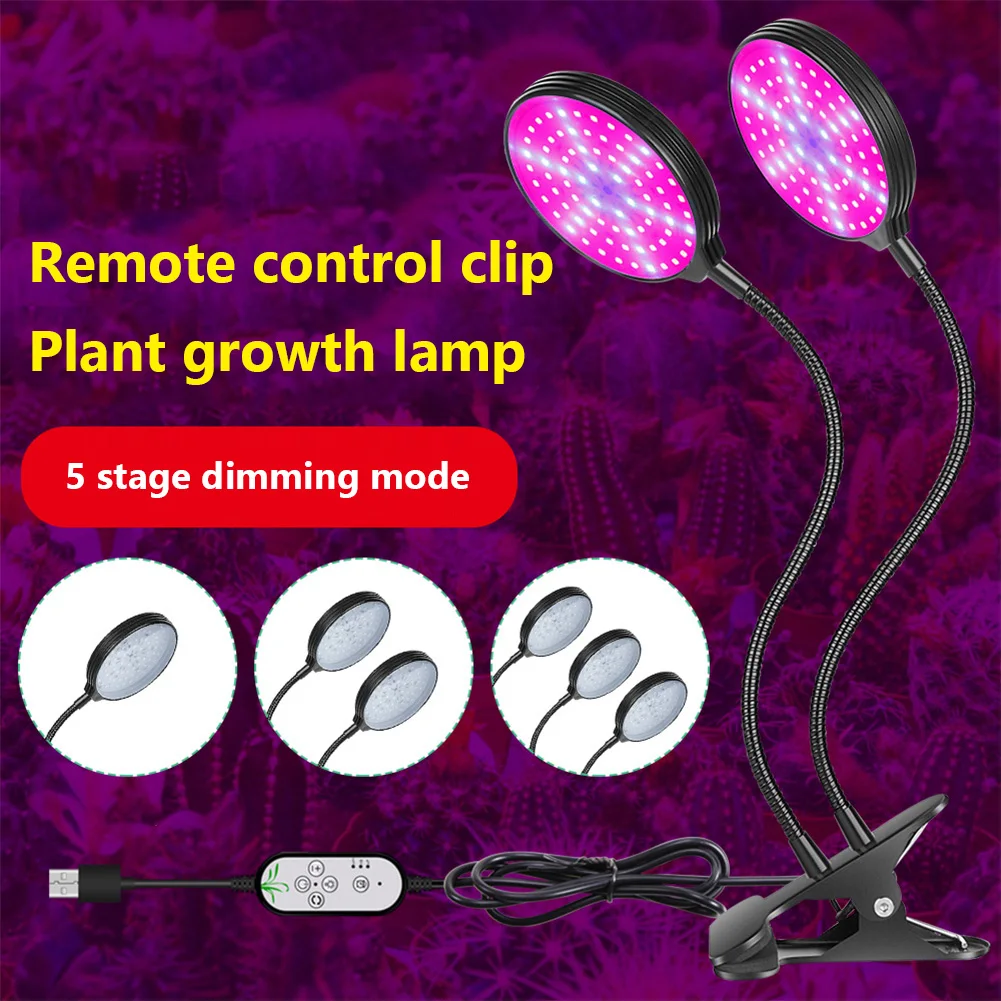 

LED Grow Light 60W Full Spectrum LED Gooseneck Plant Lamp With Timer Clip-on Desk Grow Lamp 5-Level Dimmable Waterproof Light