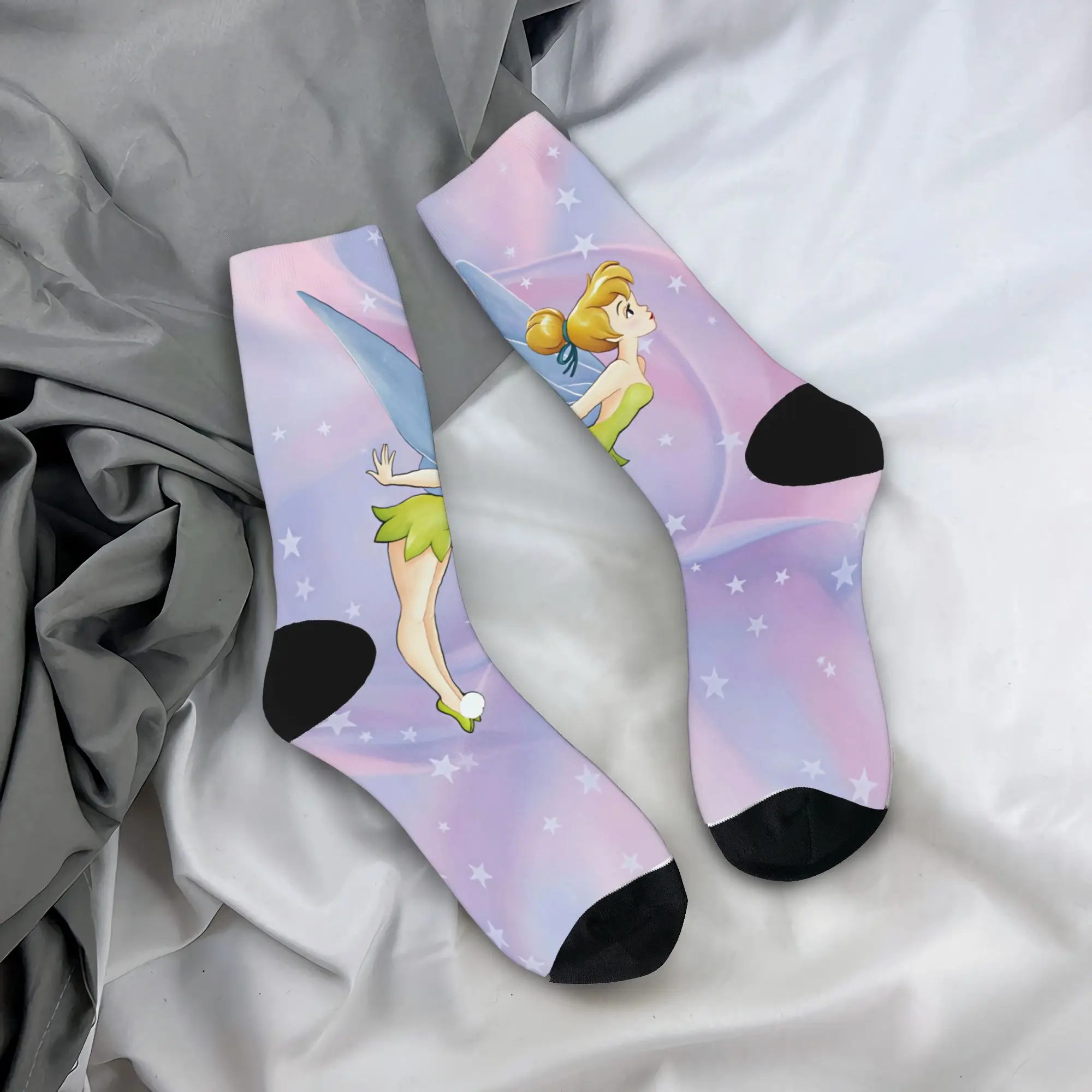 Tinker Anime Bells Stockings Women Men  Socks Breathable Casual Socks Spring Outdoor Non-Slip Design Socks Birthday Gift