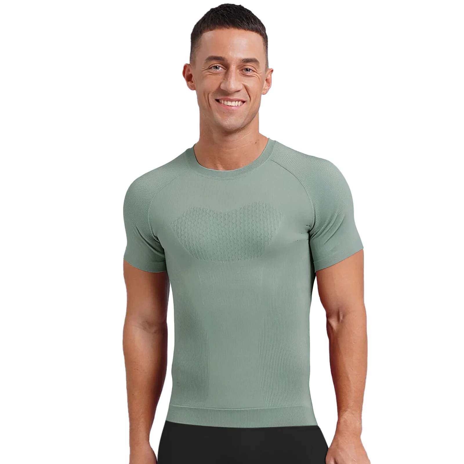 

Men Moisture-Wicking Bodybuilding Running Sport Tops Shirts Short Sleeve Stretchy T-shirt for Running Cycling Yoga Sports Shirts
