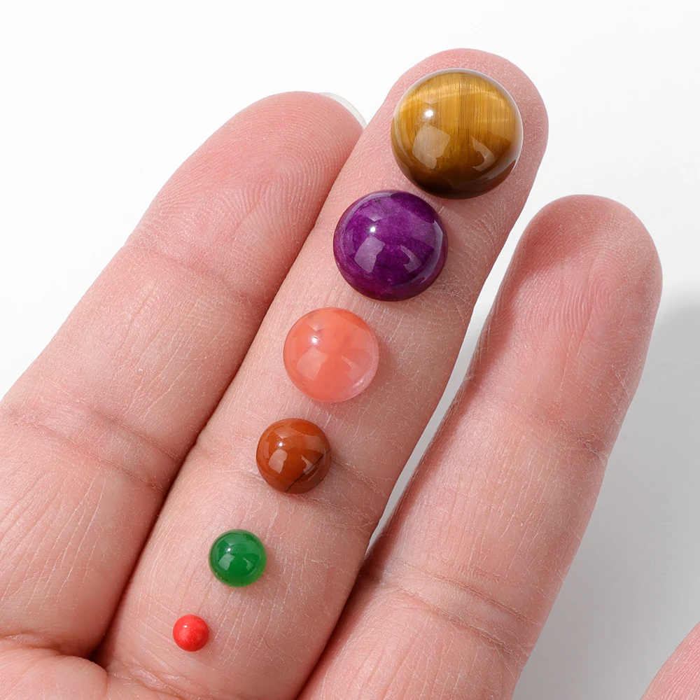 10 sztuk/partia kamień naturalny kaboszony okrągły koralik ustawienie koraliki Cabochon Fit wisiorki pierścionki kolczyki naszyjniki biżuteria DIY akcesoria