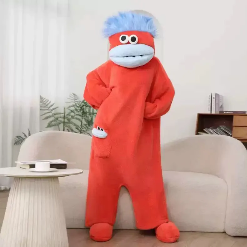 

Милый Забавный Синий Монстр Кигуруми: Теплый Зимний Пушистый Флисовый Костюм-Пижама для Взрослых, Косплей, Хэллоуин, Аниме, Кавайная Одежда для Сна