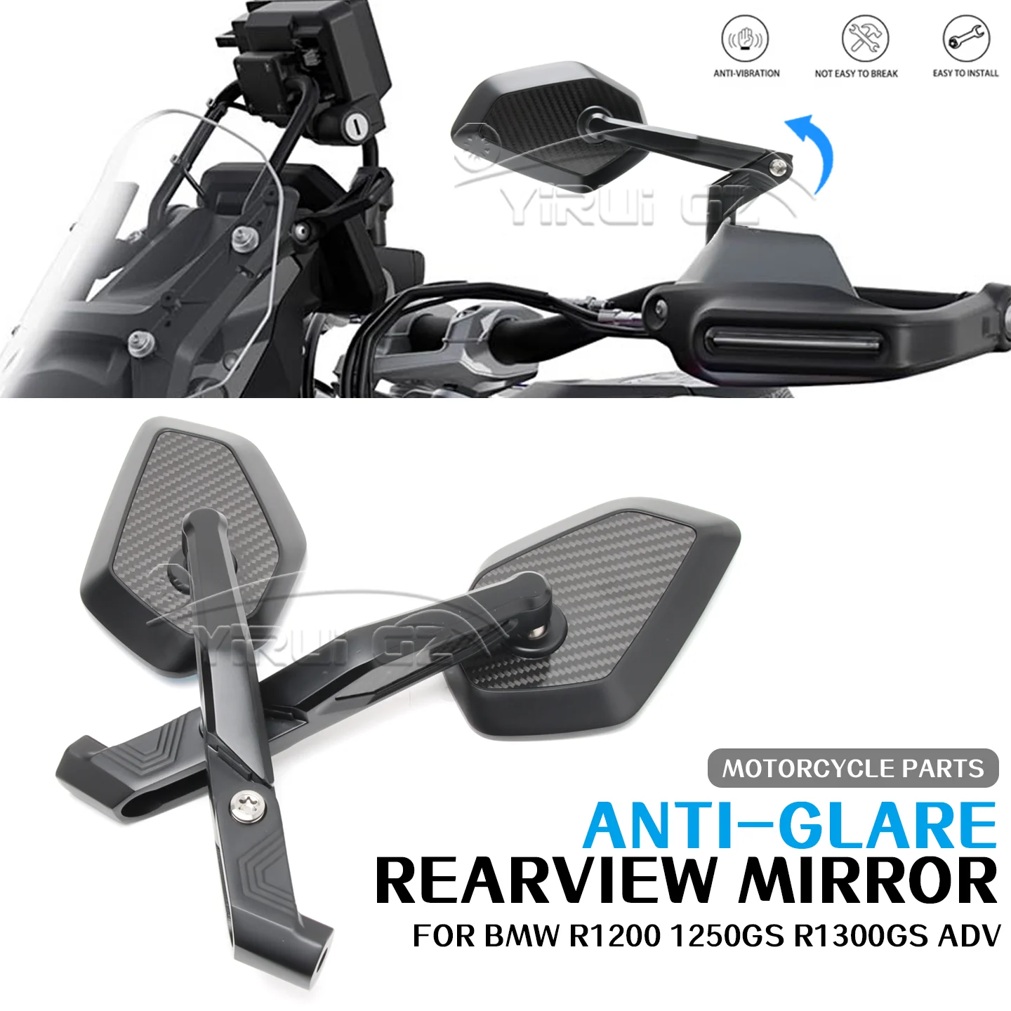 FOR BMW R1200GS R1250GS R1300GS Rearview Side Mirror anti-glare mirror R 1200GS ADV R1250 1300GS ADV Motorcycle rearview mirror