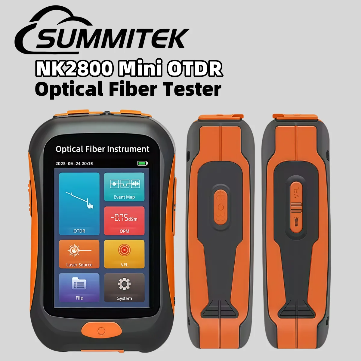 Summitek NK2800 Mini OTDR Meter Optical Time Domain Reflectometer Ftth Optical Fiber Tester with VFL OPM LS Event Map