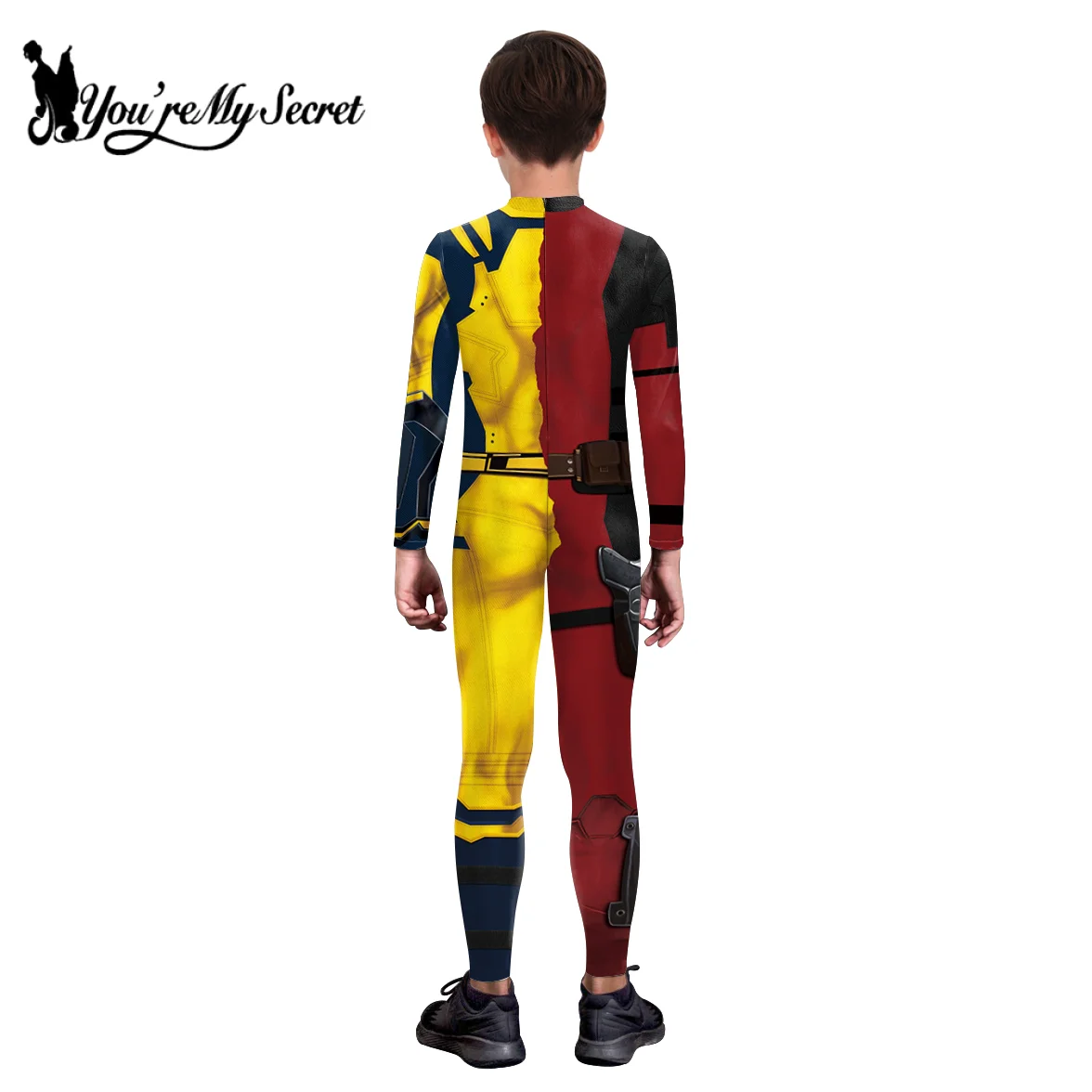 You're My Secret-disfraz de superhéroe Deadpool para adultos, mono de Cosplay con estampado Digital, vestido de Lobezno para niños