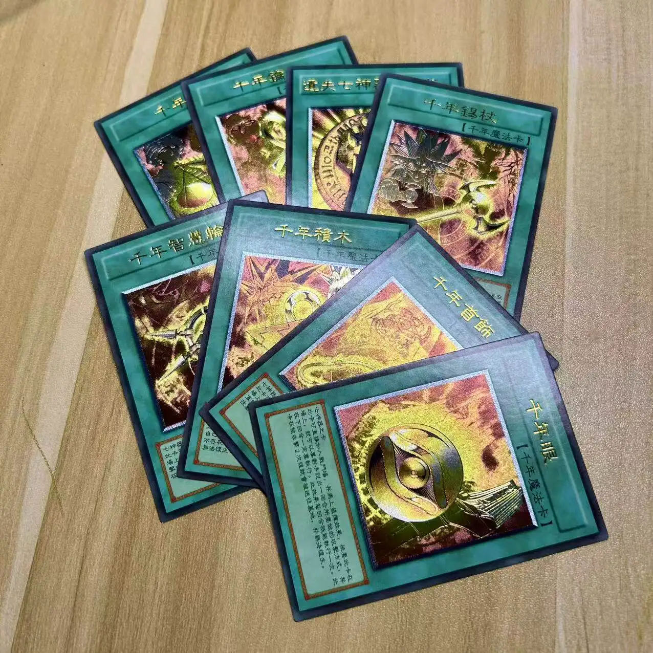 Yu-Gi-Oh! DIY Custom 7PCS Millennium Items Full Set, Secret Rare Graded Display Cards with PSA Style Slab (Not Original)