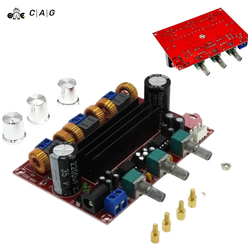 XH-M139 2.1 Channel Digital Power Amplifier Board 12V-24V Wide Voltage TPA3116D2 2*50W+100W