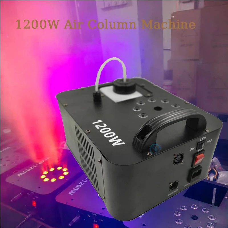 New Arrival 9 X 3W RGB 3 in 1 LED 1200W Gas Column Fog Machine with DMX512 Function and Wireless Wemote Control Hot Sale