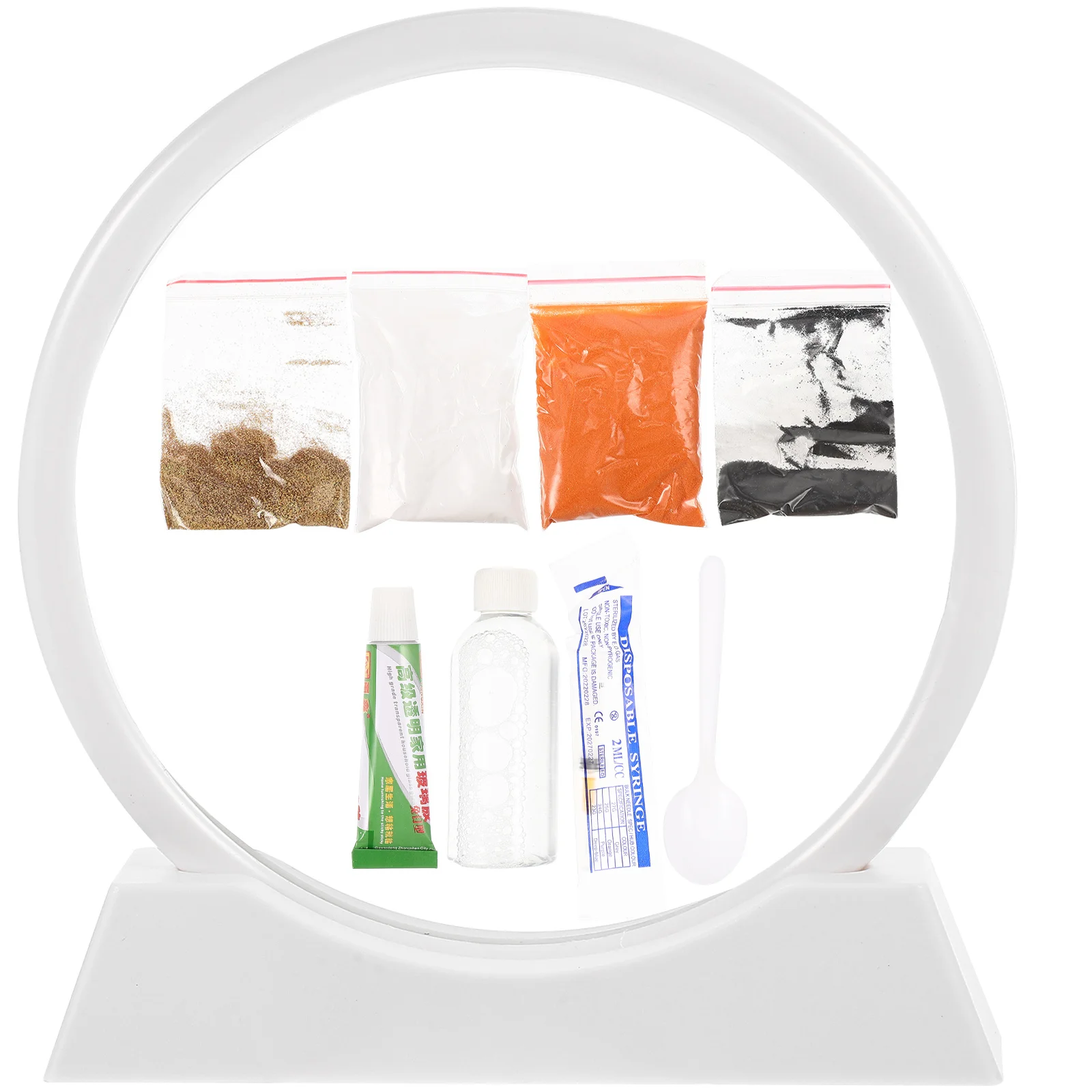 1 Juego de Kit de decoración de pintura de arena movediza DIY, arte de paisaje de arena duradero para decoración de mesa de salón de oficina en casa