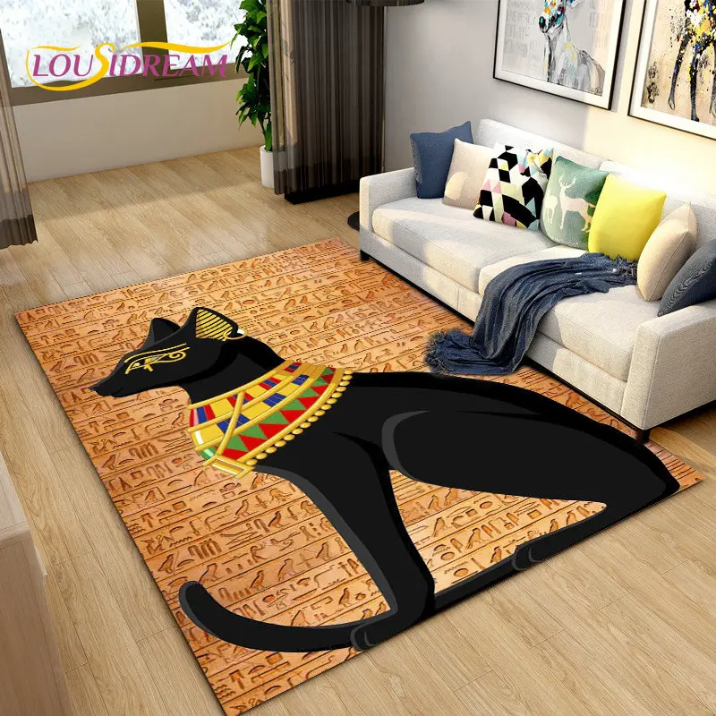 Anubis Egypt Death Mythology Horus Area Rug Large,Carpet Rug for Living Room Bedroom Sofa Doormat Decoration,Non-slip Floor Mat