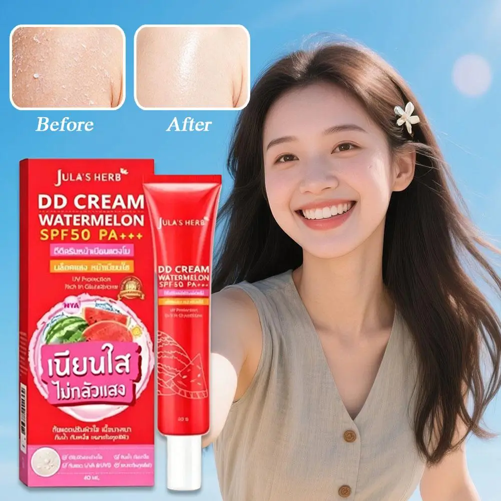 Watermelon DD Cream SPF50 PA+++ Facial Sunscreen Brightening Waterproof Long-Lasting UV Protection Makeup 1/3/5pcs