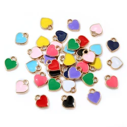 50pcs 6x8mm Heart Charms For DIY Bracelet Necklace Jewelry Making Accessories