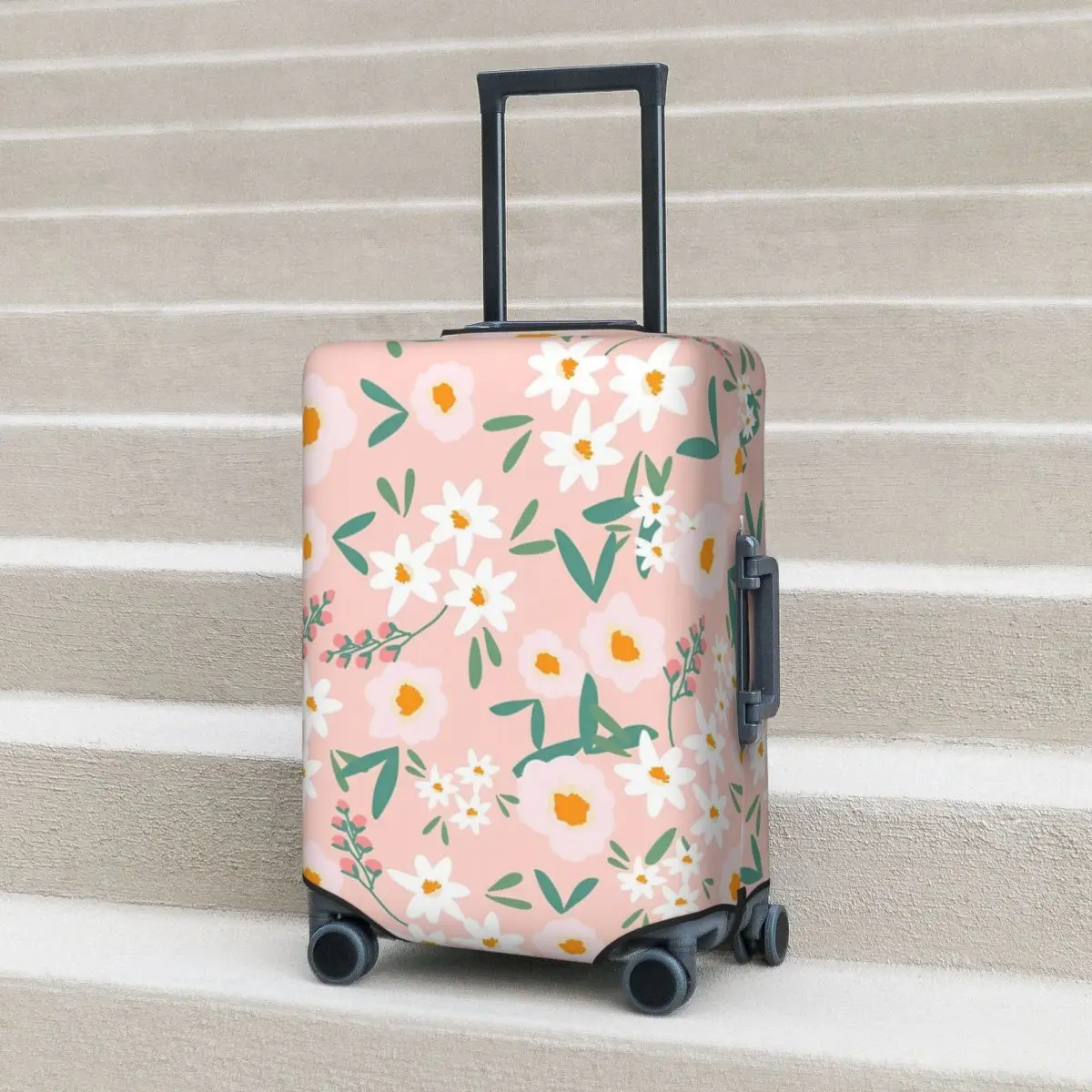 

Flower Print Suitcase Cover Flight Useful Luggage Case Business Protector