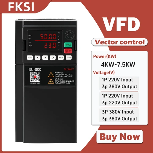 공장 슬레이트 VFD 인버터, 모터 속도 제어 VFD 컨버터, 주파수 변환기, 4KW, 5.5KW, 7.5KW, 1ph, 3ph, 220V, 3ph, 380V