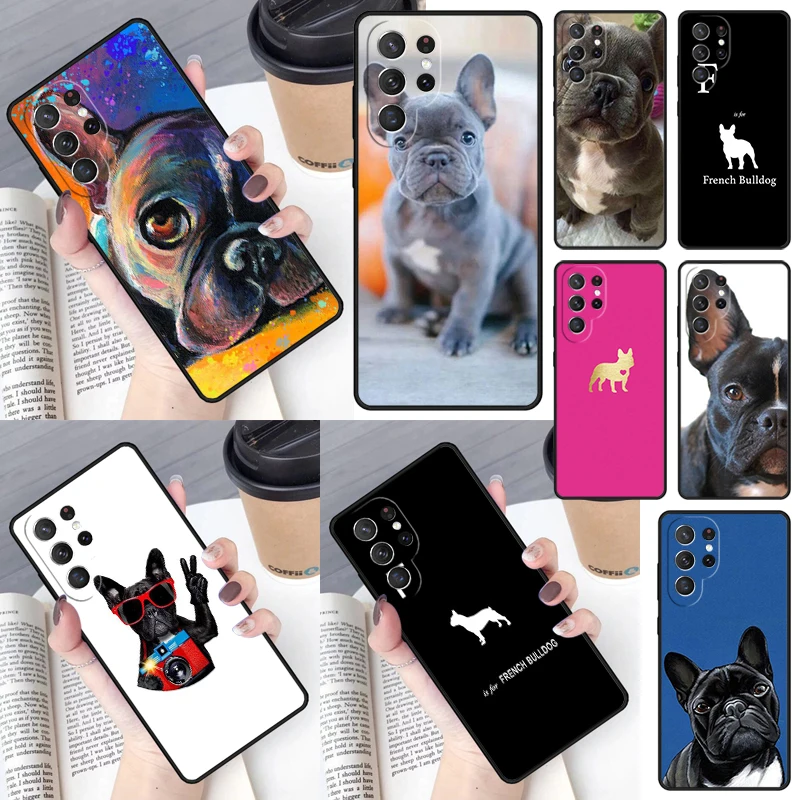 French Bulldog funny Phone Case for Samsung Galaxy S26 Ultra S25 S24 S23 S22 S21 S20 Note10 Plus FE Cover Luxury