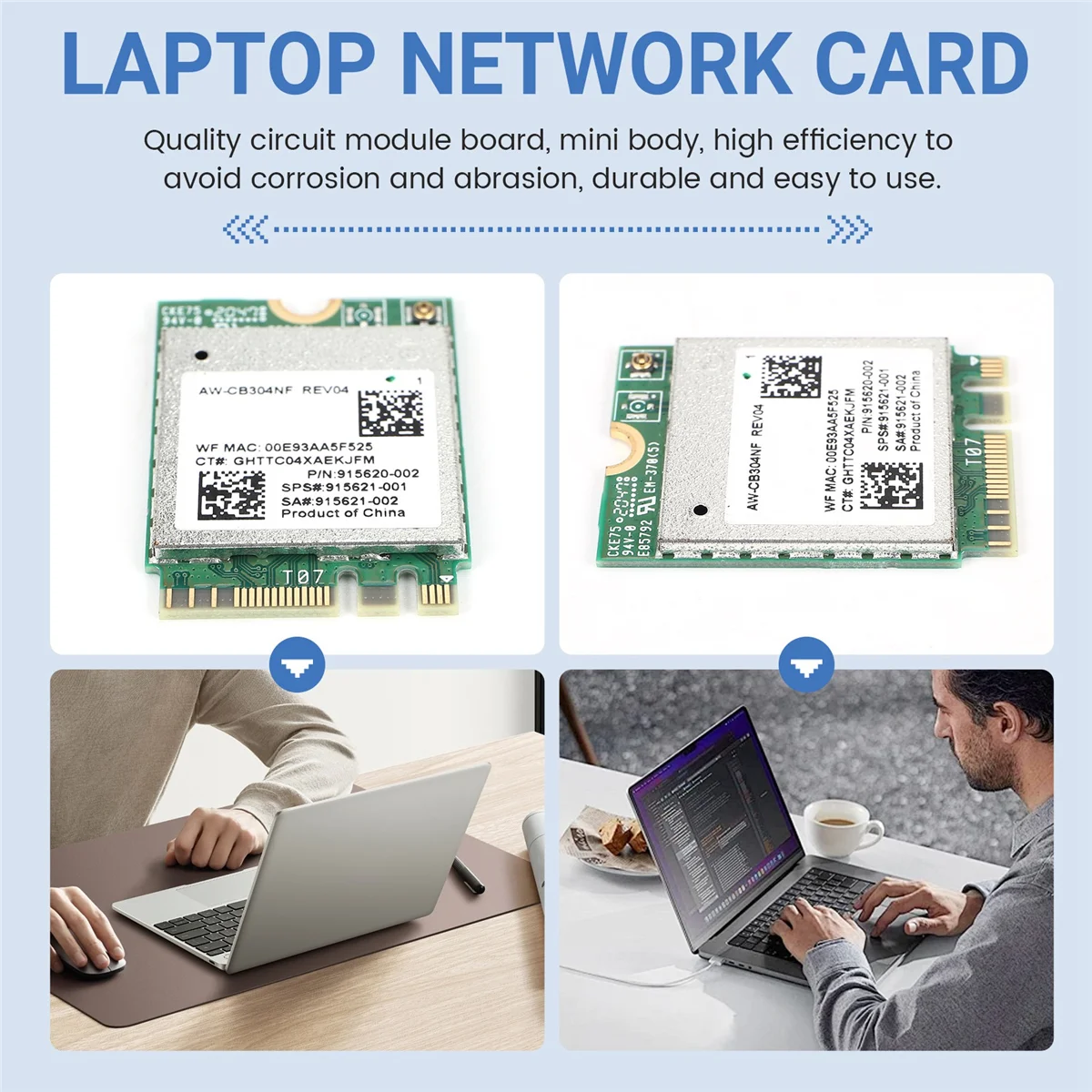 SMIEA AW-CB304NF RTL8821CE بطاقة الشبكة اللاسلكية 2.4G/5G ثنائي النطاق بلوتوث 4.2 433Mbps 802.11AC بطاقة شبكة الكمبيوتر المحمول IPC