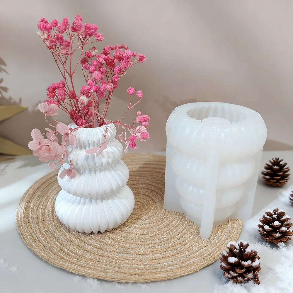 عيد الميلاد زهرة وعاء قالب من السيليكون DIY عطلة الخبز كوكي كعكة الشوكولاته الحلوى صينية ديكور، عيد الميلاد الراتنج الاسمنت الحرف القالب