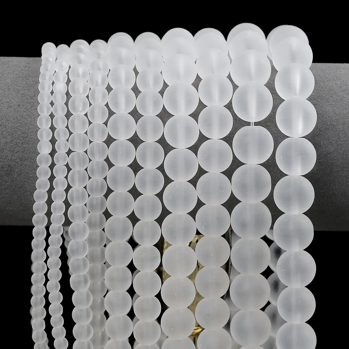 1 Strand White Frosted Glass Beads For Jewelry Making Matte Round Loose Beads DIY Bracelet Necklace Craft Supplies 4/6/8/10/12mm