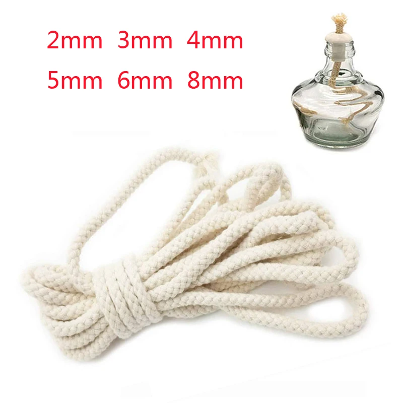 2/3/4/5/6/8mm round cotton wick burner,for Alcohol lamp torch oil wine bottle product-5m