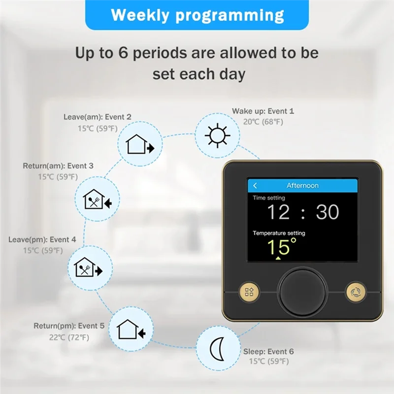 ABZZ-Tuya-termostato Wifi, termostato eléctrico para calefacción de suelo, controlador de temperatura de caldera de Gas, Tuya Smart Alexa Google Home