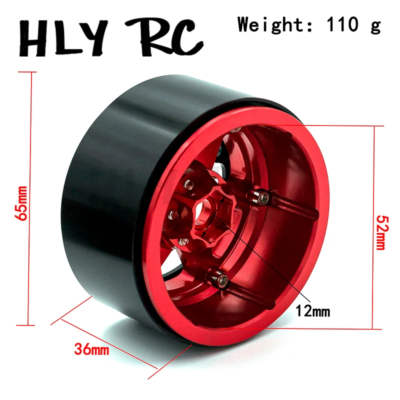 2.2 Inch Metal Wheel Hub 4pcs Tires For 1/8 1/10 Traxxas Trx4 Axial Scx10 Crawler Rc Car Retrofit Accessories Traction Yk4082